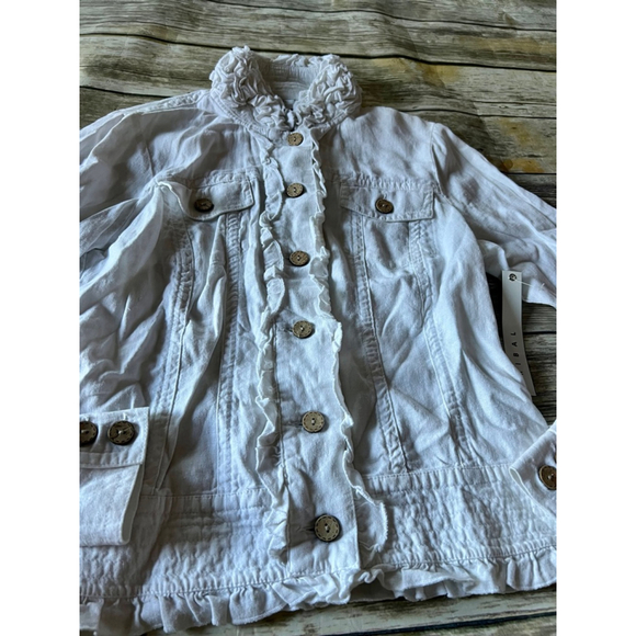 NWT Tribal White Linen Jacket - Picture 5 of 7